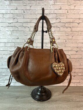 2000s Y2k Juicy Couture brown leather shoulder bag Daydreamer
